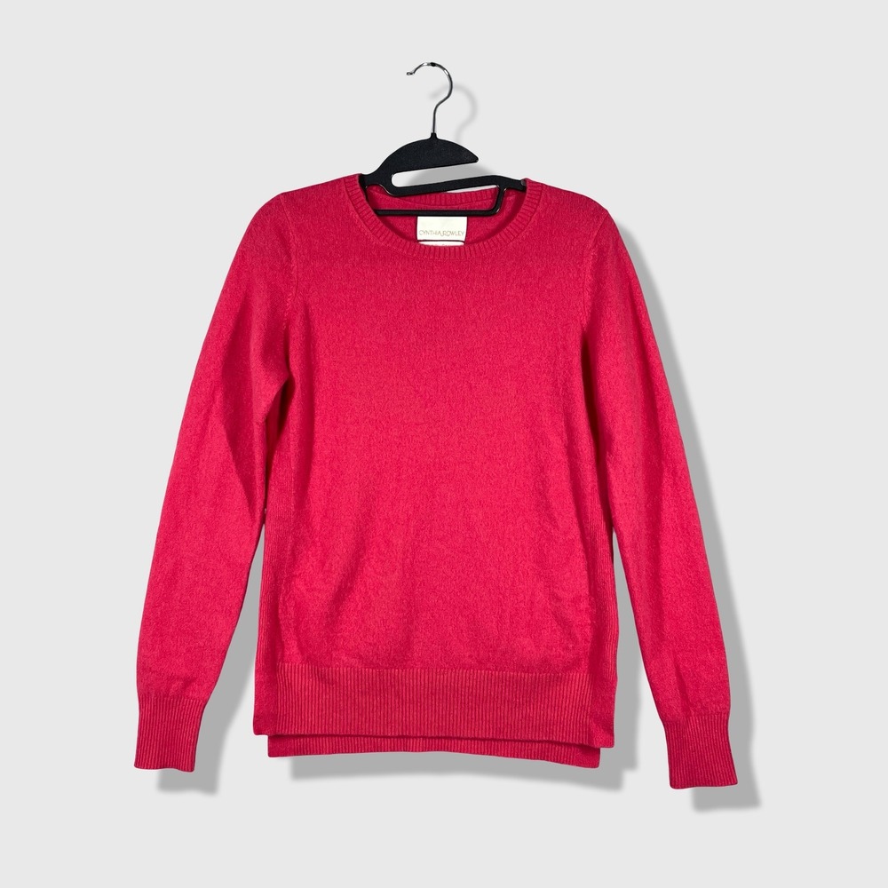 Cynthia‎ Rowley Cashmere Sweater Womens M Pink Crewneck Long Sleeve Minimalist